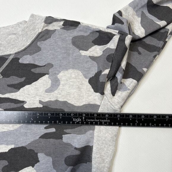 Aerie Sweatshirt Womens XS Gray Camo Boxy Side Slits Oversized Pullover NEW - Picture 6 of 9